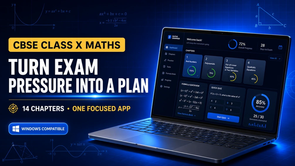 CBSE Class X Mathematics Exam Crammer: original Gumroad cover artwork