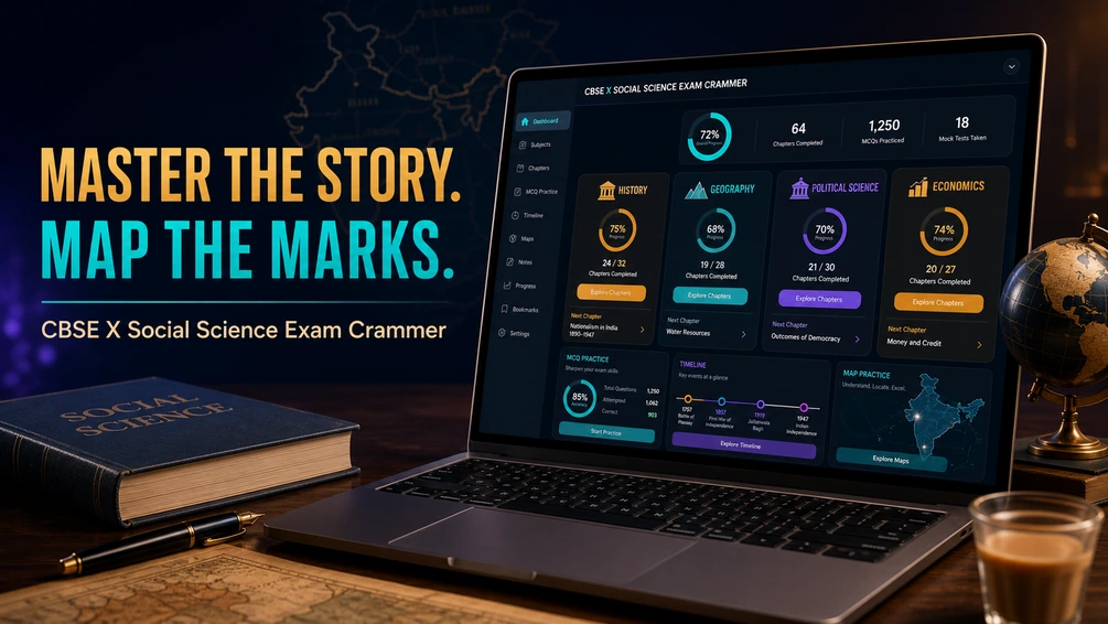 CBSE Class X Social Science Exam Crammer: original Gumroad cover artwork