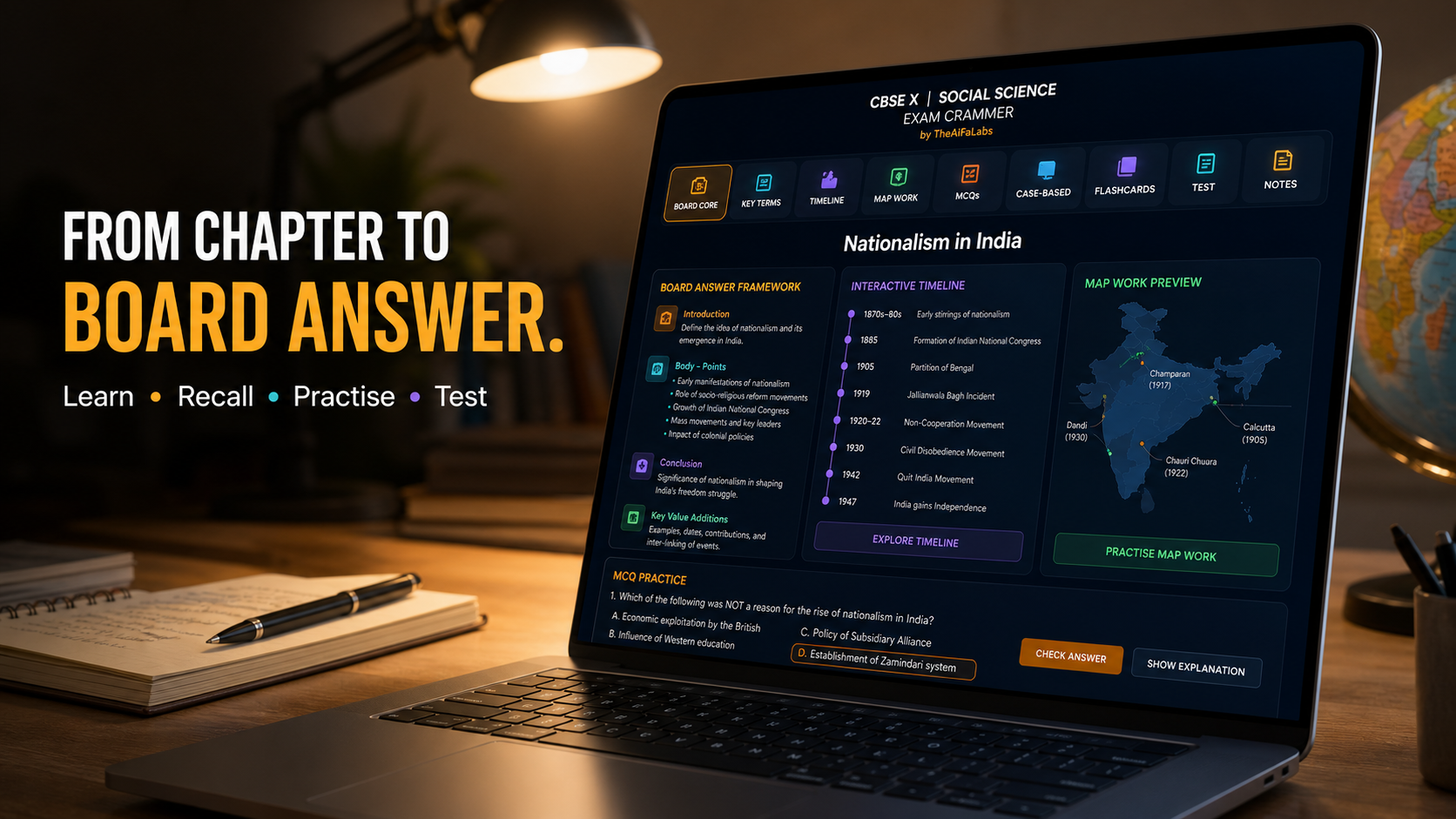 CBSE Class 10 Social Science Exam Crammer - Board-focused revision tools